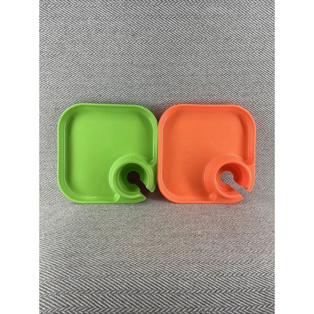 Great Plate Rainbow Square Plates and Cups 6 pair pack